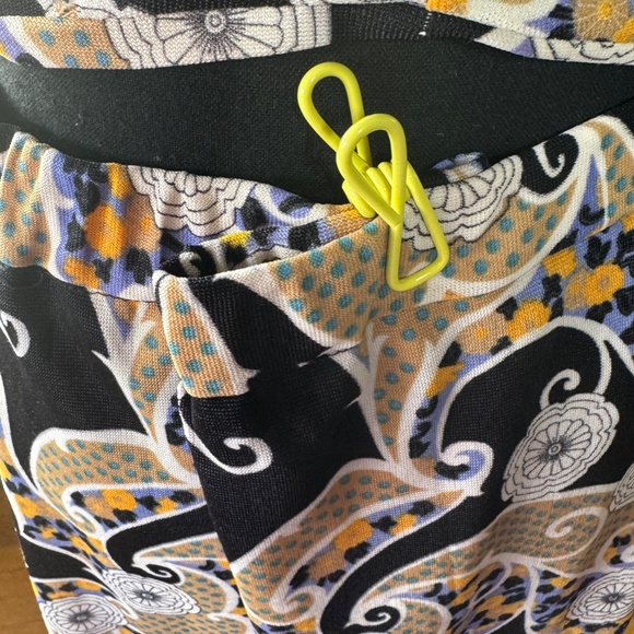 Vintage 80s skirt, black, purple, teal, orange, floral, dots & paisley, 12/14 - Picture 5 of 10